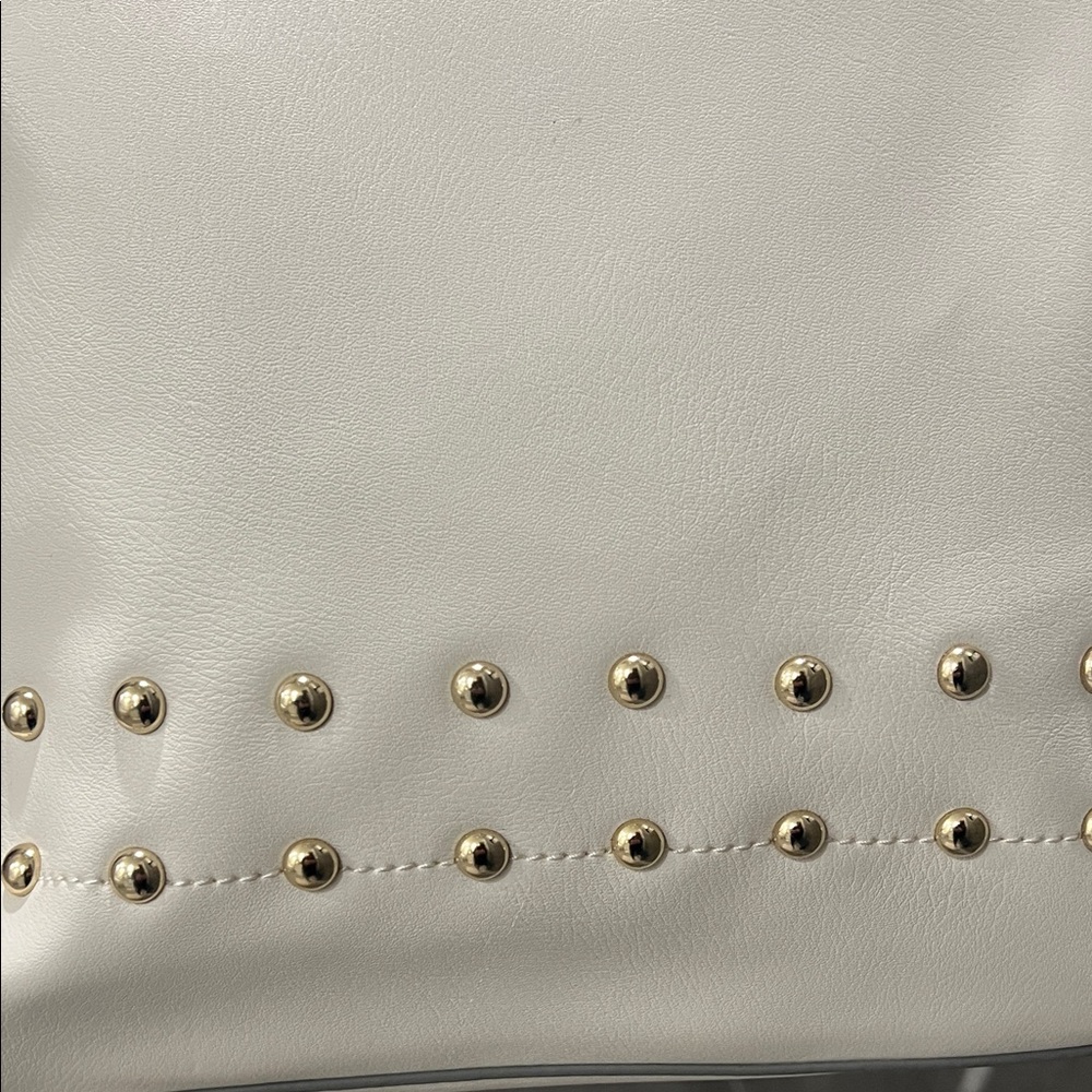 JustFab White Tote with Gold Studs - Picture 2 of 13